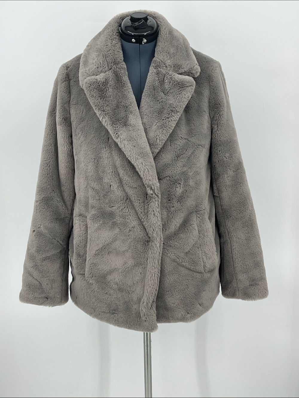 Maurices Plush Teddy Jacket in Gray WOMENS SIZE S